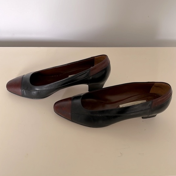 Vintage Lorbac Black/brown Block Heeled Pump, EU 38.5 US 8 - Picture 5 of 9